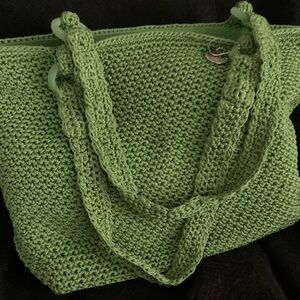 The Sak Green Crochet Tote Bag